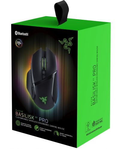 Mouse de gaming Razer - Basilisk V3 Pro, optic, wireless, negru - 9