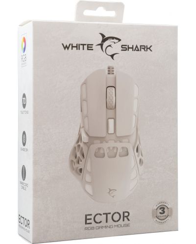 Mouse gaming  White Shark - ECTOR, optic, alb - 7