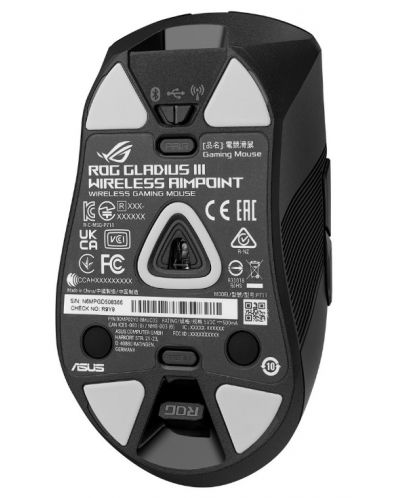 Mouse de gaming ASUS - ROG Gladius III, AimPoint, optic, wireless, negru - 6