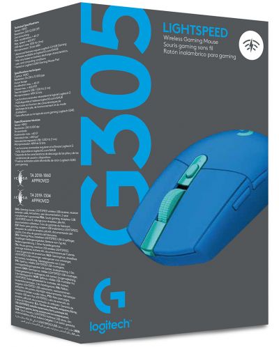 Mouse gaming Logitech - G305 Lightspeed, optic, albastru - 11