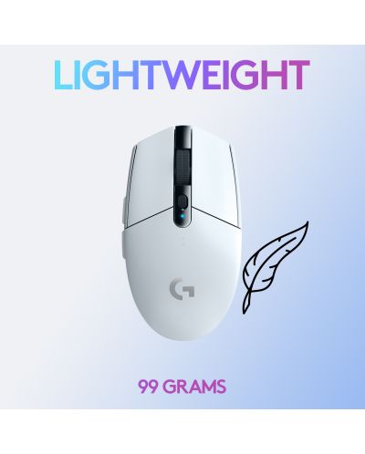 Mouse gaming Logitech - G305 Lightspeed, optic, alb - 6