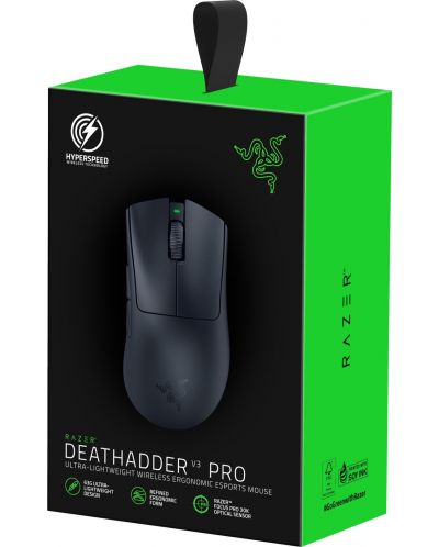 Mouse de gaming Razer - DeathAdder V3 Pro, optic, wireless, negru - 9