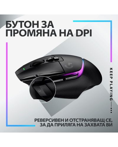 Mouse de gaming Logitech - G502 X Plus EER2, optic, wireless, negru - 8