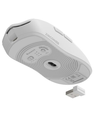 Mouse de gaming Genesis - Zircon 500, optic, wireless, alb - 8