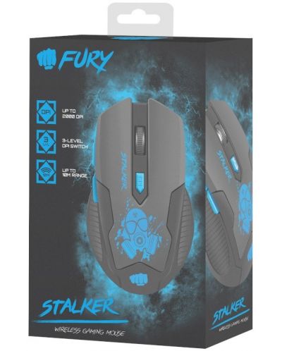 Mouse gaming Fury - Stalker, optic, wireless, negru/rosu - 5