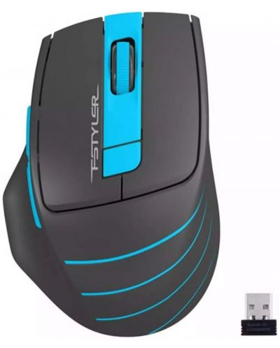 Mouse gaming A4tech - Fstyler FG30S, optic, wireless, neagra/albastra - 1
