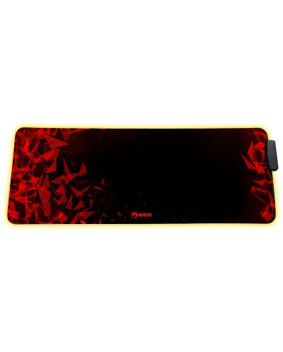 Mouse pad de gaming Marvo - MG011, XL, moale, negru/rosu - 1