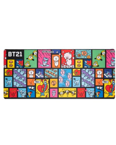 Mouse pad pentru gaming BT21 - XL, moala, multicolor - 1