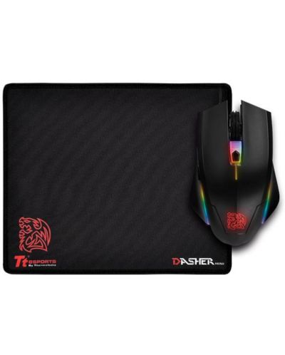 Kit gaming Thermaltake - mouse Talon Elite RGB, optică, mouse pad, negru - 1