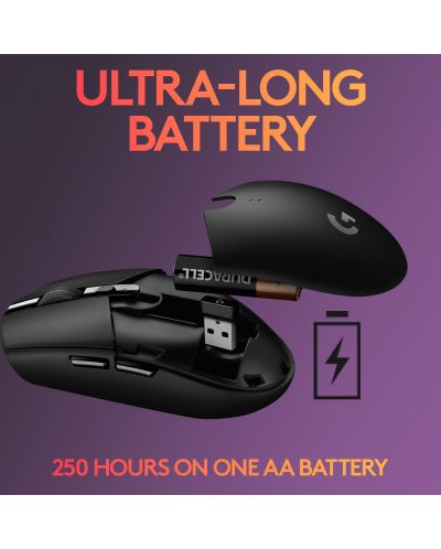 Mouse gaming Logitech - G305 Lightspeed, optic, negru - 5