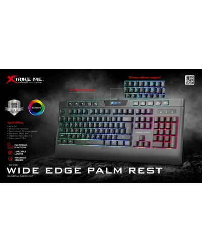 Tastatură pentru jocuri Xtrike ME - KB-508 RO, Rainbow, negru - 2