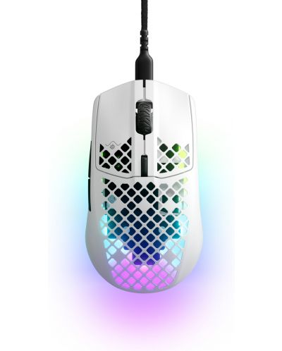 Mouse gaming SteelSeries - Aerox 3 (2022), optic, alb - 1