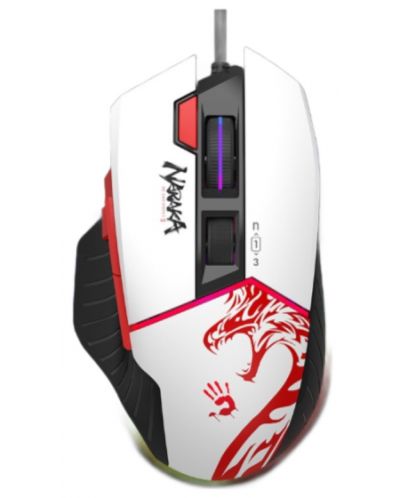 Mouse de gaming A4Tech Bloody - W95 MAX, optic, alb/roșu - 1
