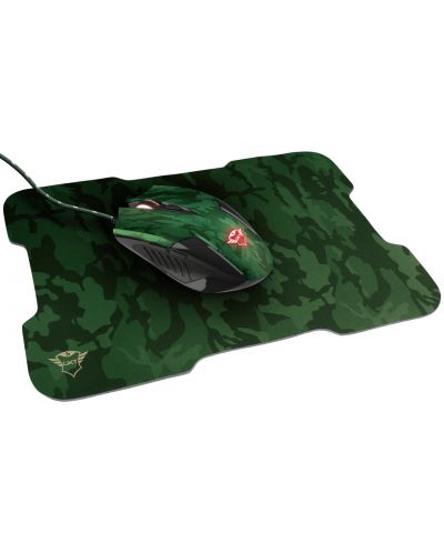 Set gaming mouse și pad Trust - GXT 781 Rixa Camo, verde - 1