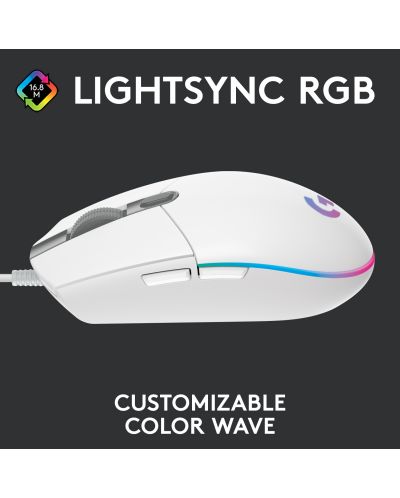 Mouse gaming Logitech - G102 Lightsync, optic, RGB, alb - 3