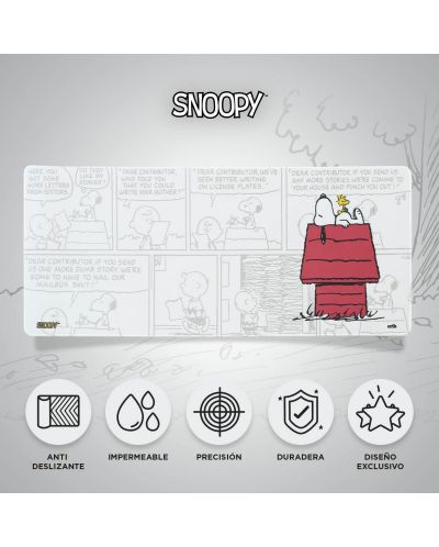 Mouse pad gaming Grupo Erik - Snoopy, XL, moale, alb - 8