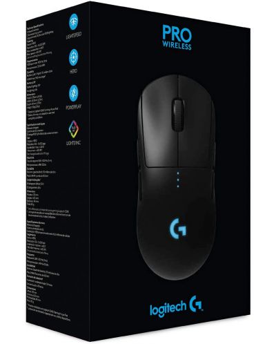Mouse gaming Logitech - G Pro, optic, 16K DPI, wireless, negru - 9