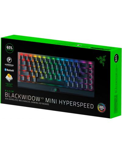 Tastatura gaming  Razer - BlackWidow V3 Mini HyperSpeed/Yellow, neagra - 8