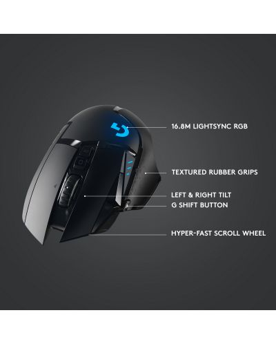 Mouse gaming Logitech - G502 LightSpeed, wireless, negru - 6
