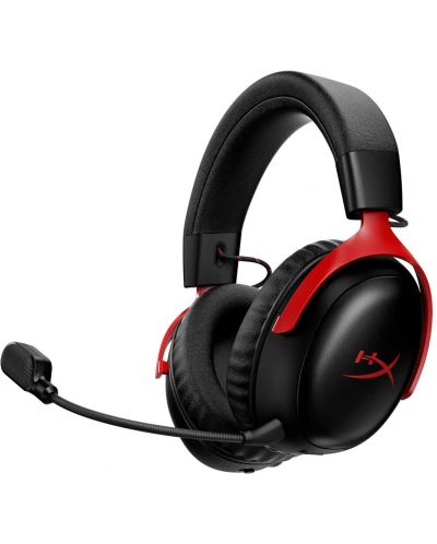 Căști gaming HyperX - Cloud III S, wireless, negre/roșii
