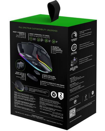 Mouse de gaming Razer - Basilisk V3 Pro, optic, wireless, negru - 10