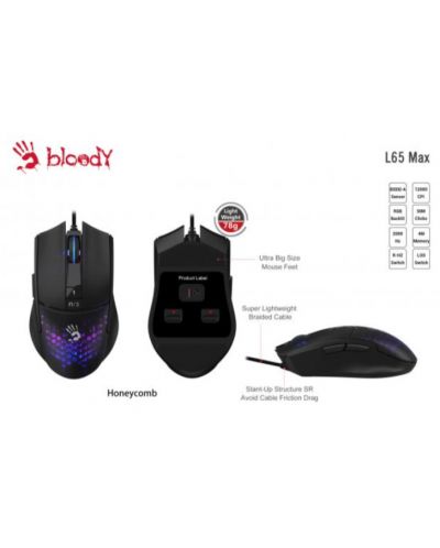Mouse gaming A4tech Bloody - L65 MAX, optic, negru - 3