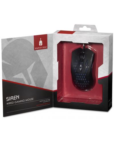 Mouse gaming Spartan Gear - Siren, cu fir, negru - 3