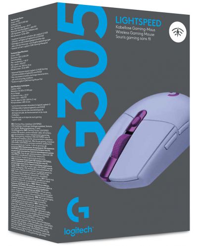Mouse gaming Logitech - G305 Lightspeed, optic, violet - 11
