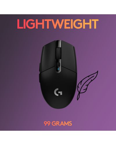 Mouse gaming Logitech - G305 Lightspeed, optic, negru - 6
