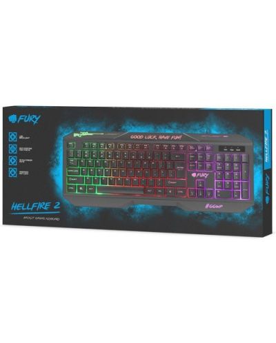 Tastatura gaming Fury - Hellfire 2, iluminare LED, neagra - 3