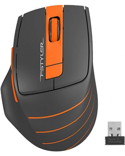 Mouse gaming A4tech - Fstyler FG30S, optic, wireless, portocaliu - 1