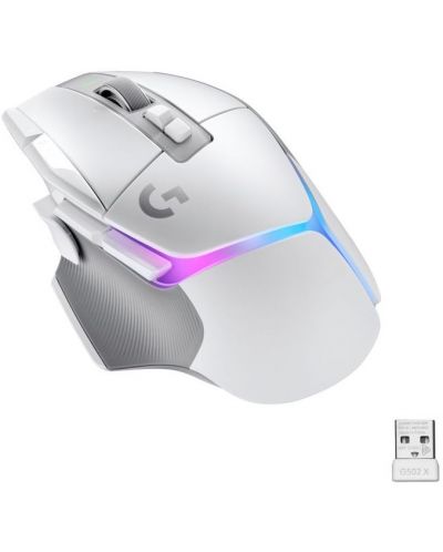 Mouse de gaming Logitech - G502 X Plus EER2, optic, wireless, alb - 1