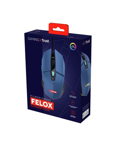 Mouse gaming Trust - GXT109 Felox, optic, albastru - 6