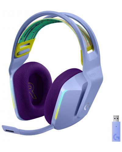 Casti gaming Logitech - G733, wireless, violet - 1