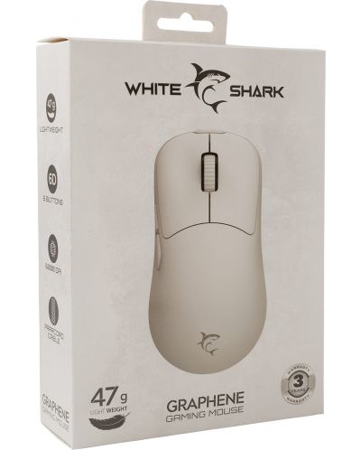 Mouse gaming  White Shark - GRAPHENE, optic, alb - 7