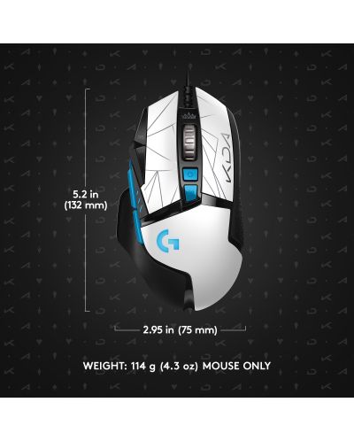 Mouse gaming Logitech - G502 Hero K/DA, optic, alb/negru - 10