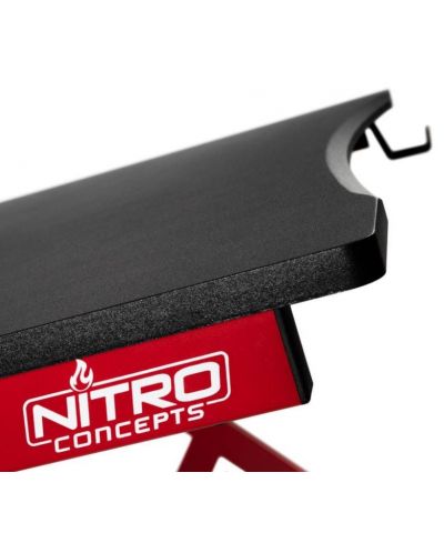 Birou pentru jocuri Nitro concepts - D12, negru/roșu - 7
