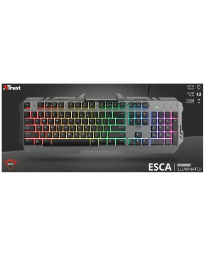 Tastatura mecanica Trust - GXT 853 Esca, RGB, gri - 3