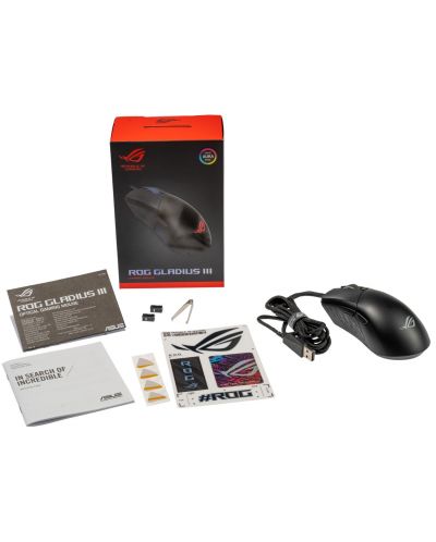 Mouse gaming ASUS - ROG Gladius III, optic, negru - 7