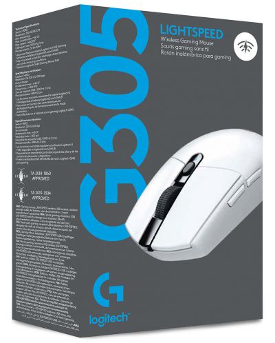 Mouse gaming Logitech - G305 Lightspeed, optic, alb - 11