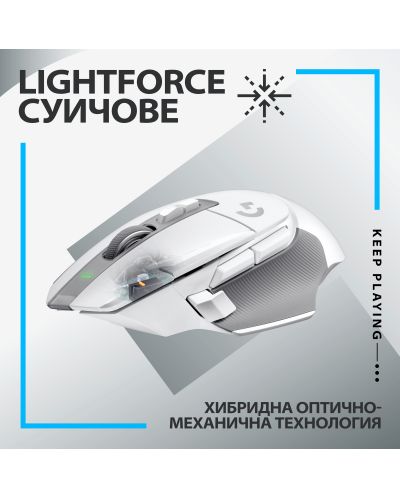Mouse de gaming Logitech - G502 X Lightspeed EER2, optic, alb - 3