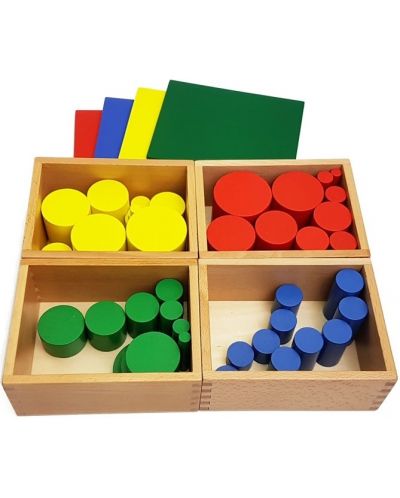 Set de joacă Smart Baby - Cilindri Montessori colorați Montessori, din lemn - 1