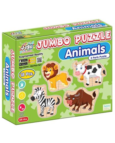 Puzzle vorbitor educațional Jagu - Animale, 18 piese  - 1