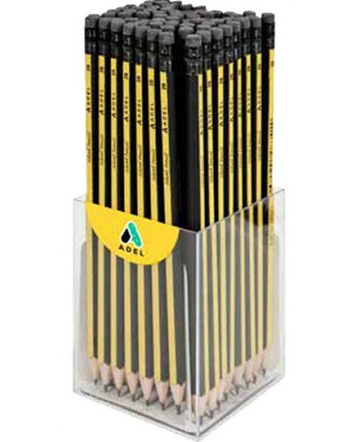 Creion grafit Adel School - 2B, cu gumă - 2