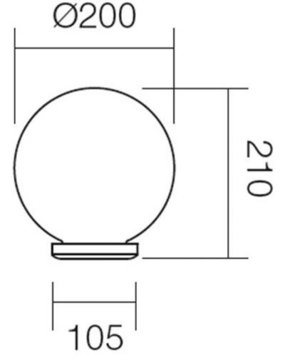 Lampă de grădină Smarter - Sfera 200 9761, IP44, E27, 1x28W, albă-neagră - 2