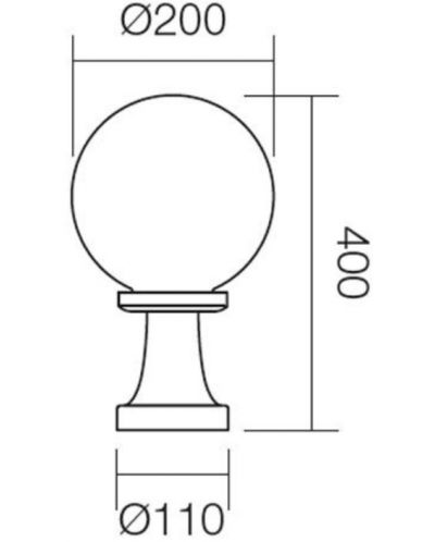 Lampă de grădină Smarter - Sfera 200 9764, IP44, E27, 1x28W, negru-fumuriu - 2