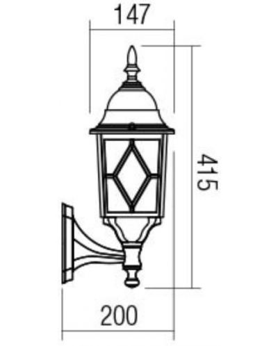 Felinar de grădină Smarter - Melton 9674, IP44, E27, 1x42W, alb antic - 2