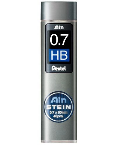 Mine grafit Pentel - Ain Stein - HB, 0.7 mm, 40 bucati - 1