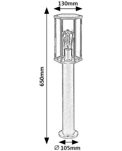 Lampă de grădină Rabalux - Dubrovnik 7240, IP44, E27, 1 x 40 W, negru - 2