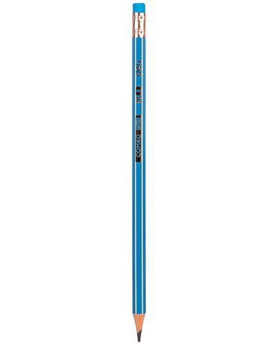 Creion grafit cu radiera Deli Comico - EC011-2B, 2B, sortiment - 1